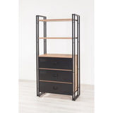 Bookcase Cosmo Atlantic Pine Black Melamine 90x180x35 cm