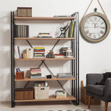 Bookcase Cosmo Atlantic Pine Black Melamine 130x180x35 cm