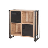 Bookcase Cosmo Atlantic Pine Black Melamine 89x89x35 cm