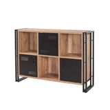 Bookcase Cosmo Atlantic Pine Black Melamine 126x89x35 cm