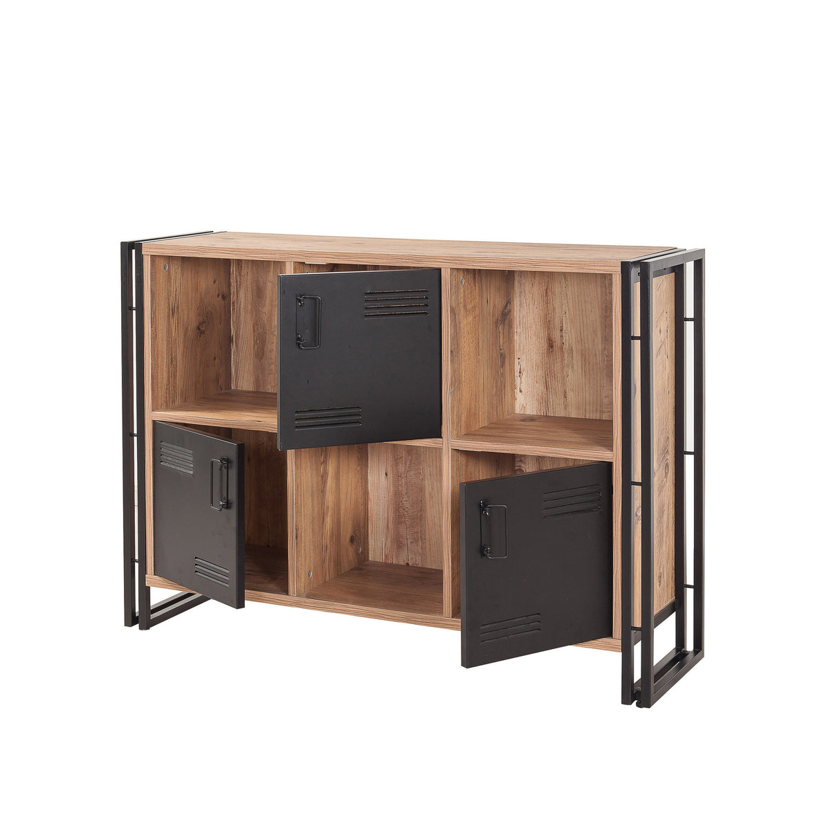 Bookcase Cosmo Atlantic Pine Black Melamine 126x89x35 cm