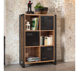 Bookcase Cosmo Atlantic Pine Black Melamine 89x127x35 cm