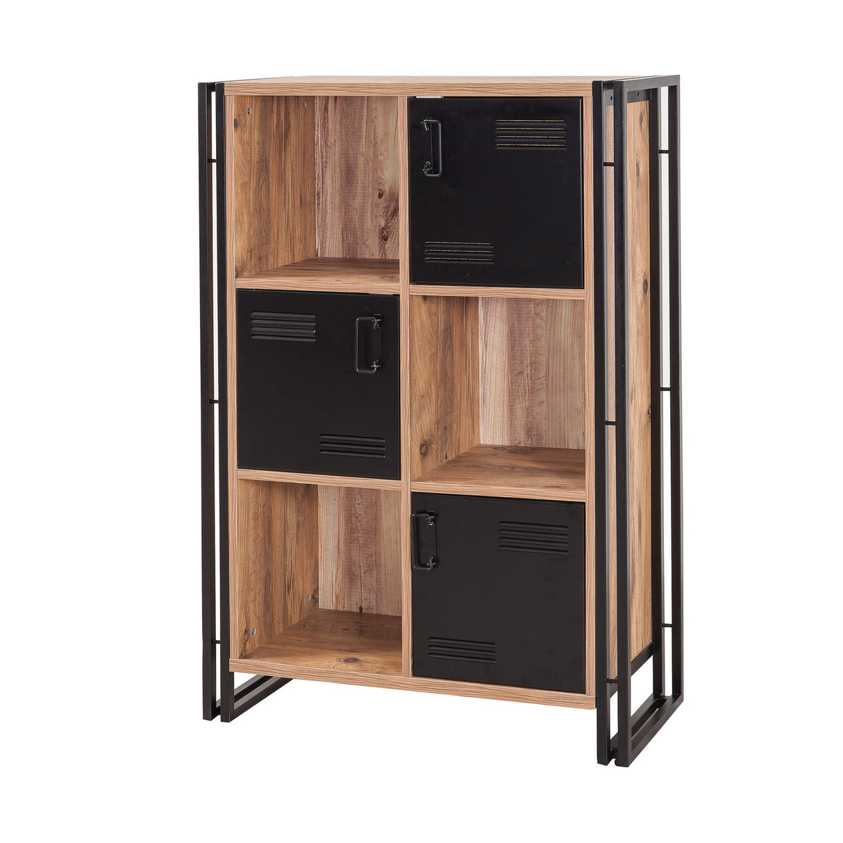 Bookcase Cosmo Atlantic Pine Black Melamine 89x127x35 cm