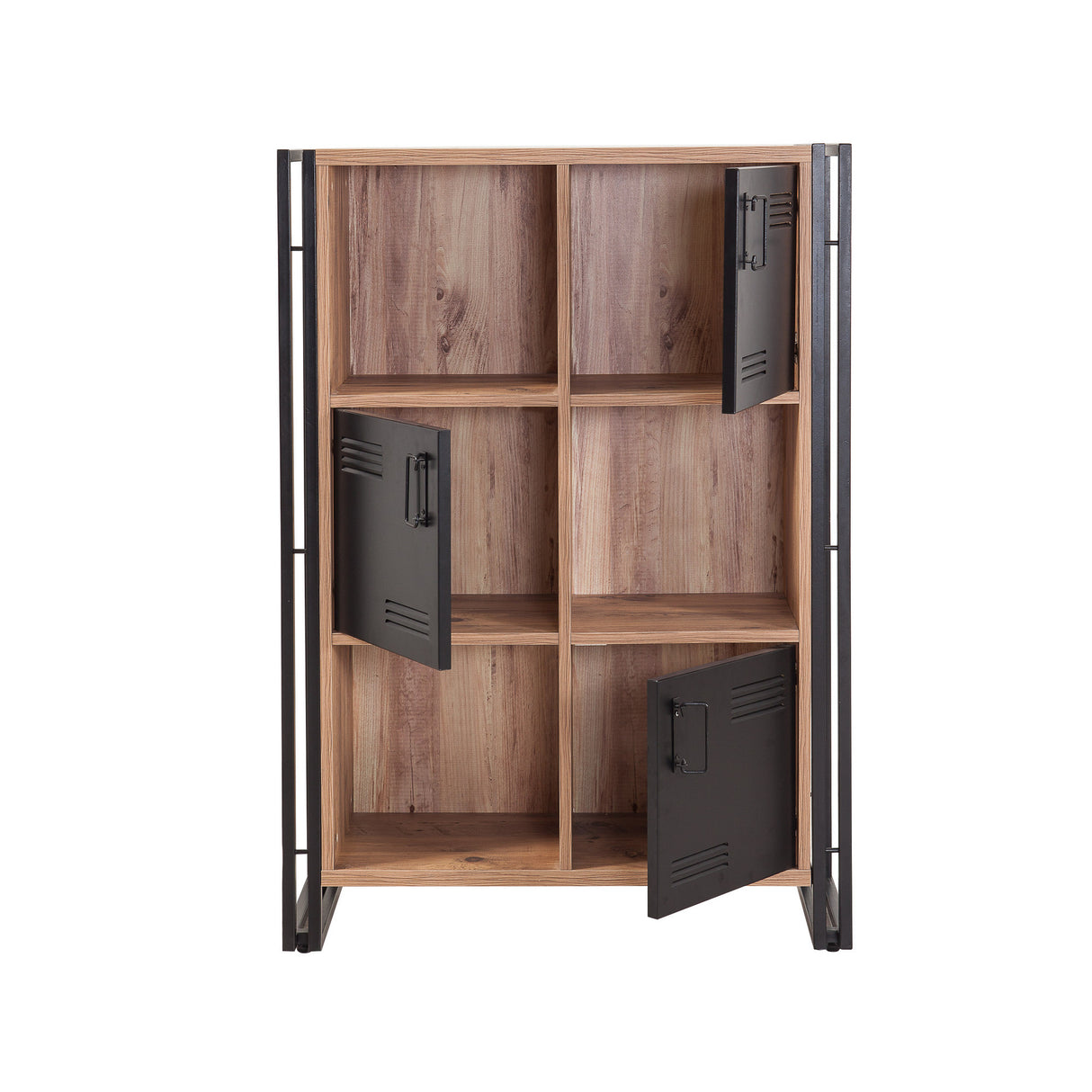 Bookcase Cosmo Atlantic Pine Black Melamine 89x127x35 cm