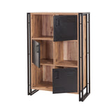 Bookcase Cosmo Atlantic Pine Black Melamine 89x127x35 cm