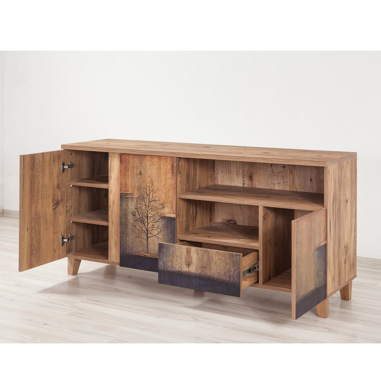 TV furniture Marina Mila Atlantic Pine Melamine 160x76x45 cm