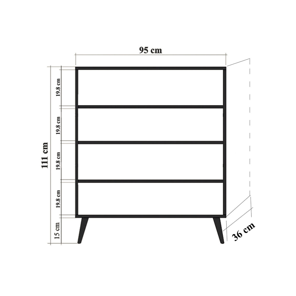 Wall cabinet Multilux Sonoma Eik Melamine 95x111x36 cm