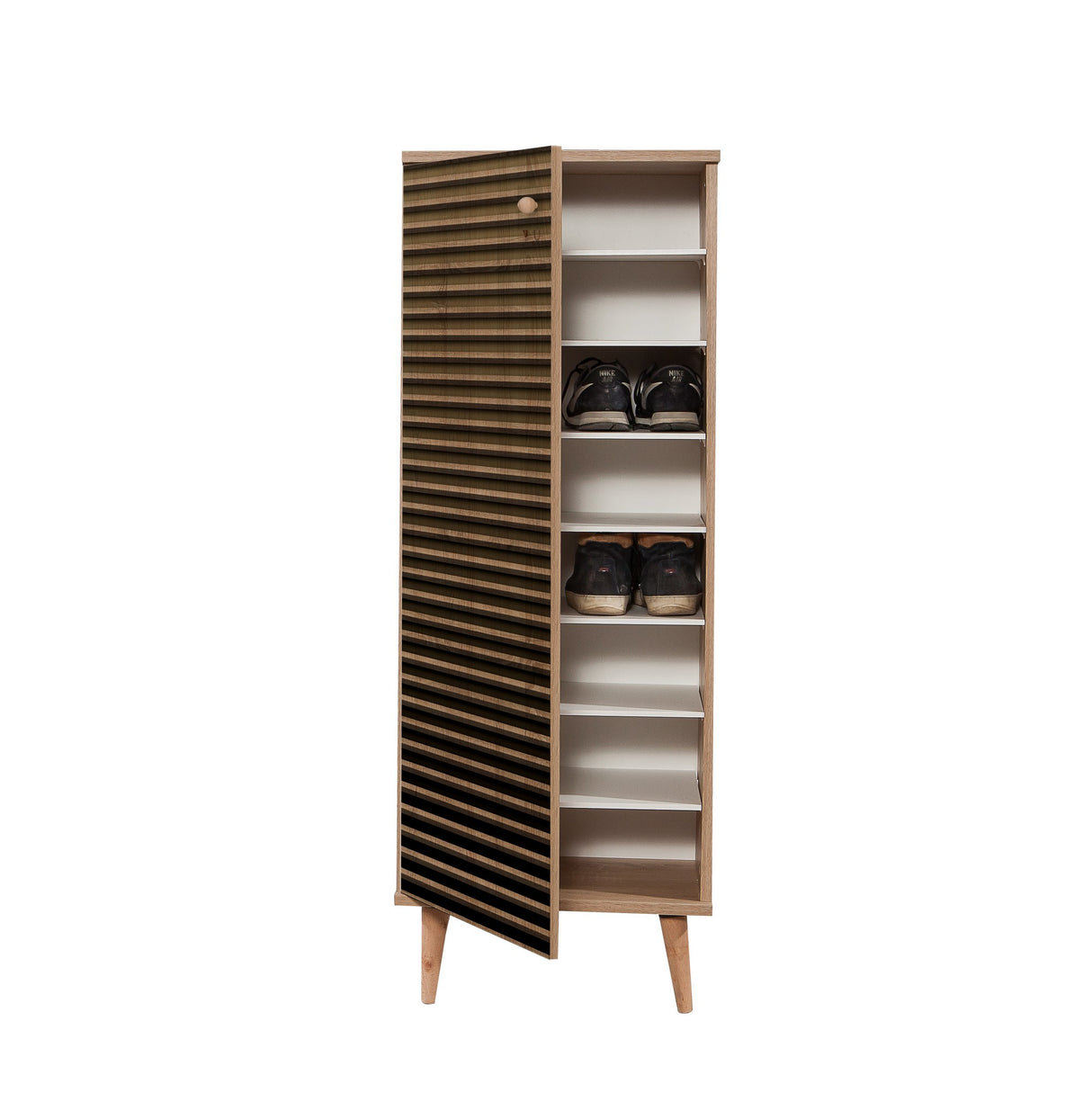 Shoe cabinet Filinta Sonoma oak striped melamine 50x135x38 cm