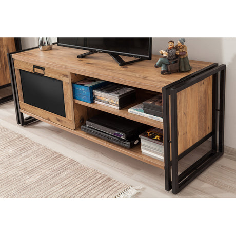 TV Furniture Arcas Atlantic Pine Black Melamine 130x50x45 cm