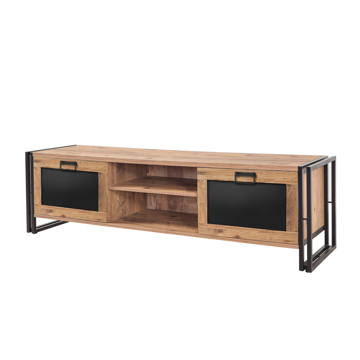 TV Furniture Arcas Atlantic Pine Black Melamine 180x50x45 cm