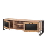 TV Furniture Arcas Atlantic Pine Black Melamine 180x50x45 cm