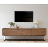 TV Furniture Milo Walnut Black Melamine 180x50x40 cm