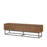 TV Furniture Milo Walnut Black Melamine 180x50x40 cm