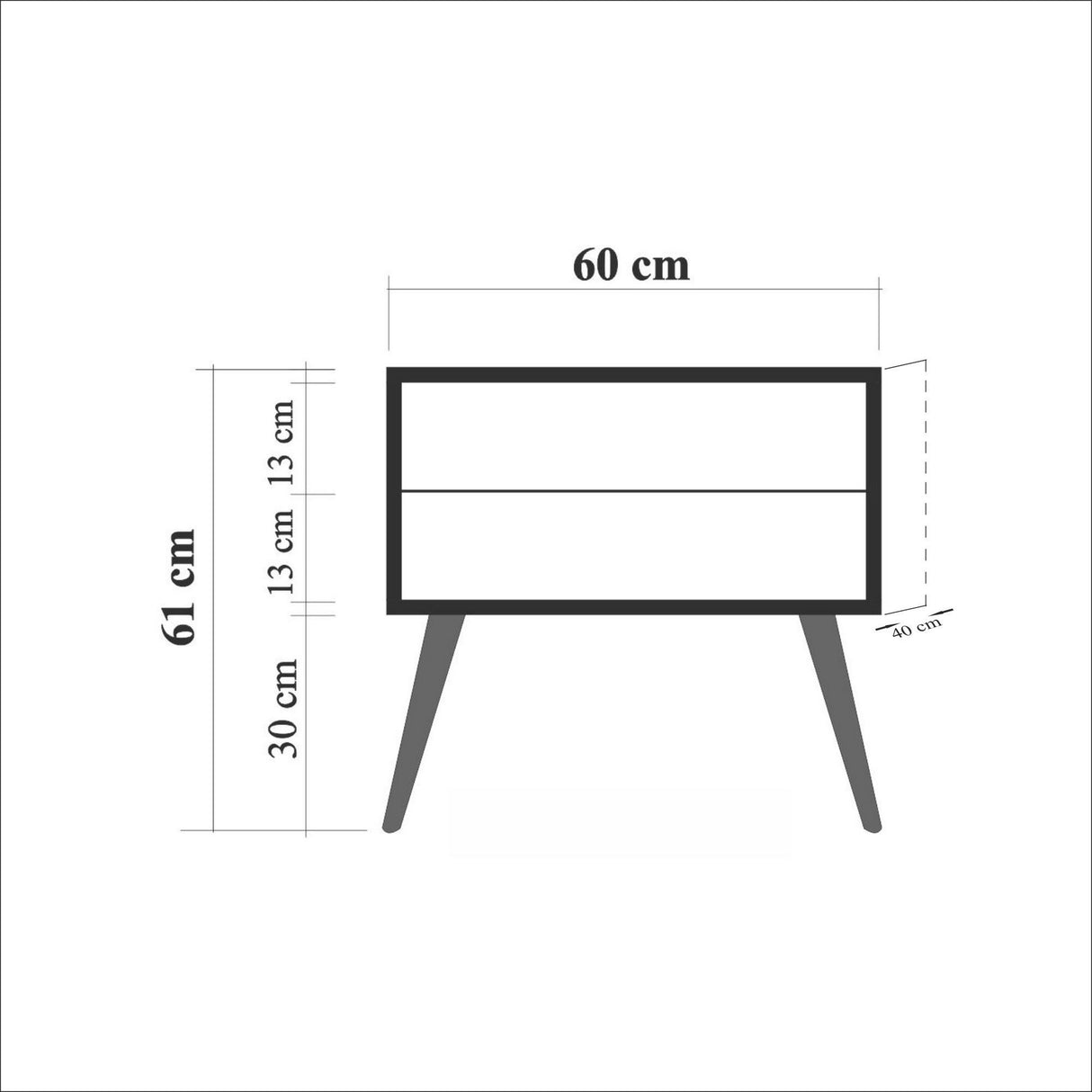 Bedside table Catalina Sonoma Eik Melamine 60x61x40 cm