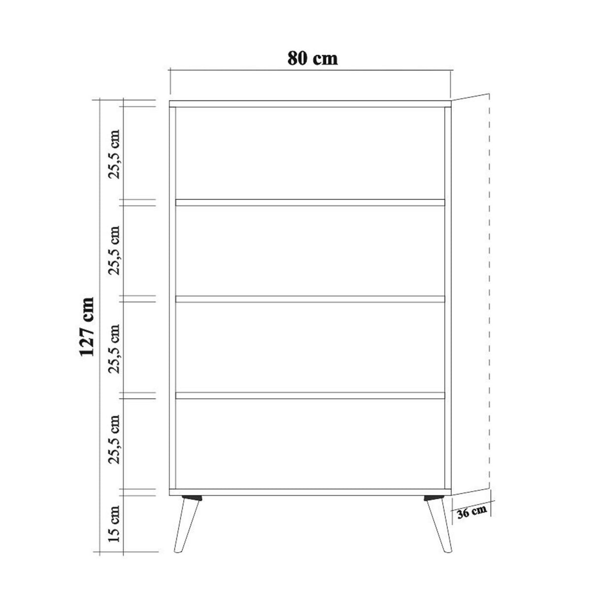 Wall cabinet Multibox Sonoma Eik Melamine 80x127x36 cm