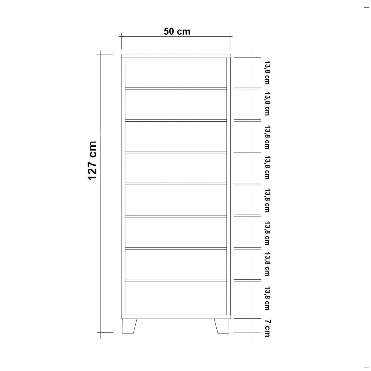 Shoe cabinet Filinta white melamine 50x127x38 cm