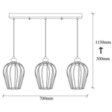 Hanglamp 3-lichts Zwart Metaal Predator