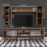 TV furniture set alta walnut melamine 180x48.6x35 cm