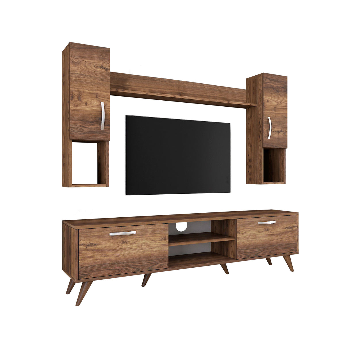 TV furniture set alta walnut melamine 180x48.6x35 cm