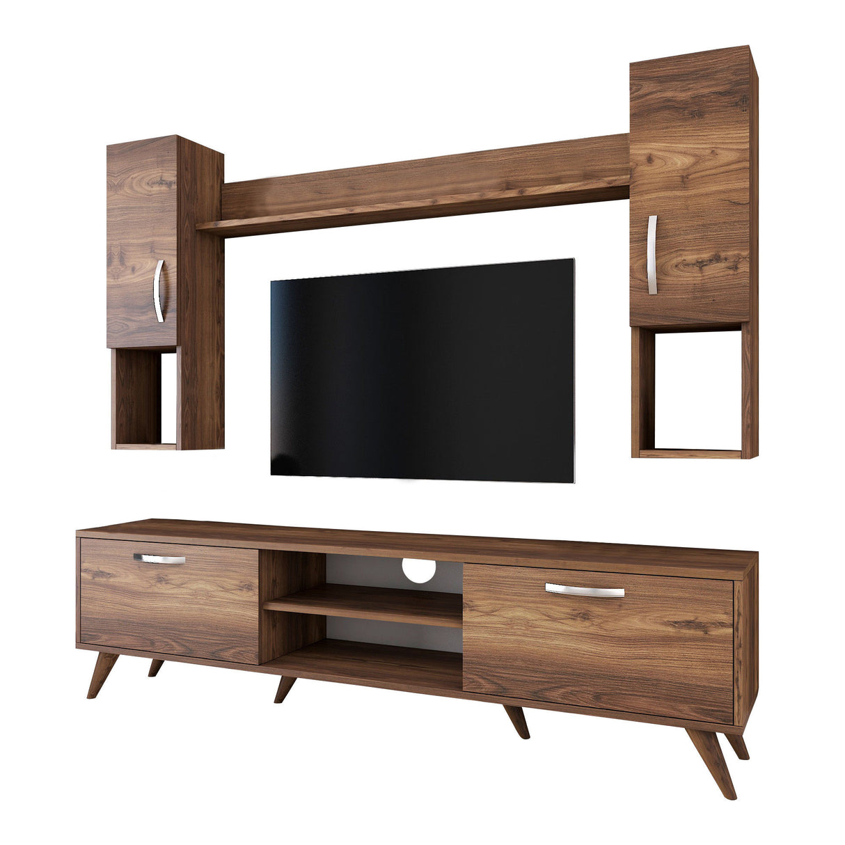 TV furniture set alta walnut melamine 180x48.6x35 cm