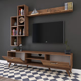 TV furniture set ion walnut melamine 180x48.6x35 cm