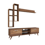 TV furniture set ion walnut melamine 180x48.6x35 cm