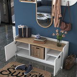 Furniture set Coat rack - Mirror - Shoe cabinet - White-Walnut Melamine 