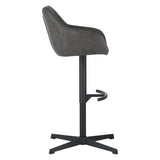 Venom bar stool Anthracite - Industrial rotating bar chair with armrest - Eco -Leer