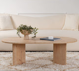 Oval Coffee Table Sapphire Oak Look Sabla - 119x60 