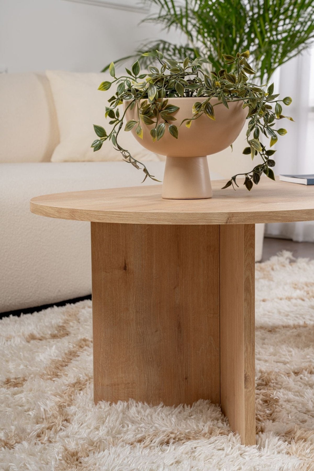Oval Coffee Table Sapphire Oak Look Sabla - 119x60 