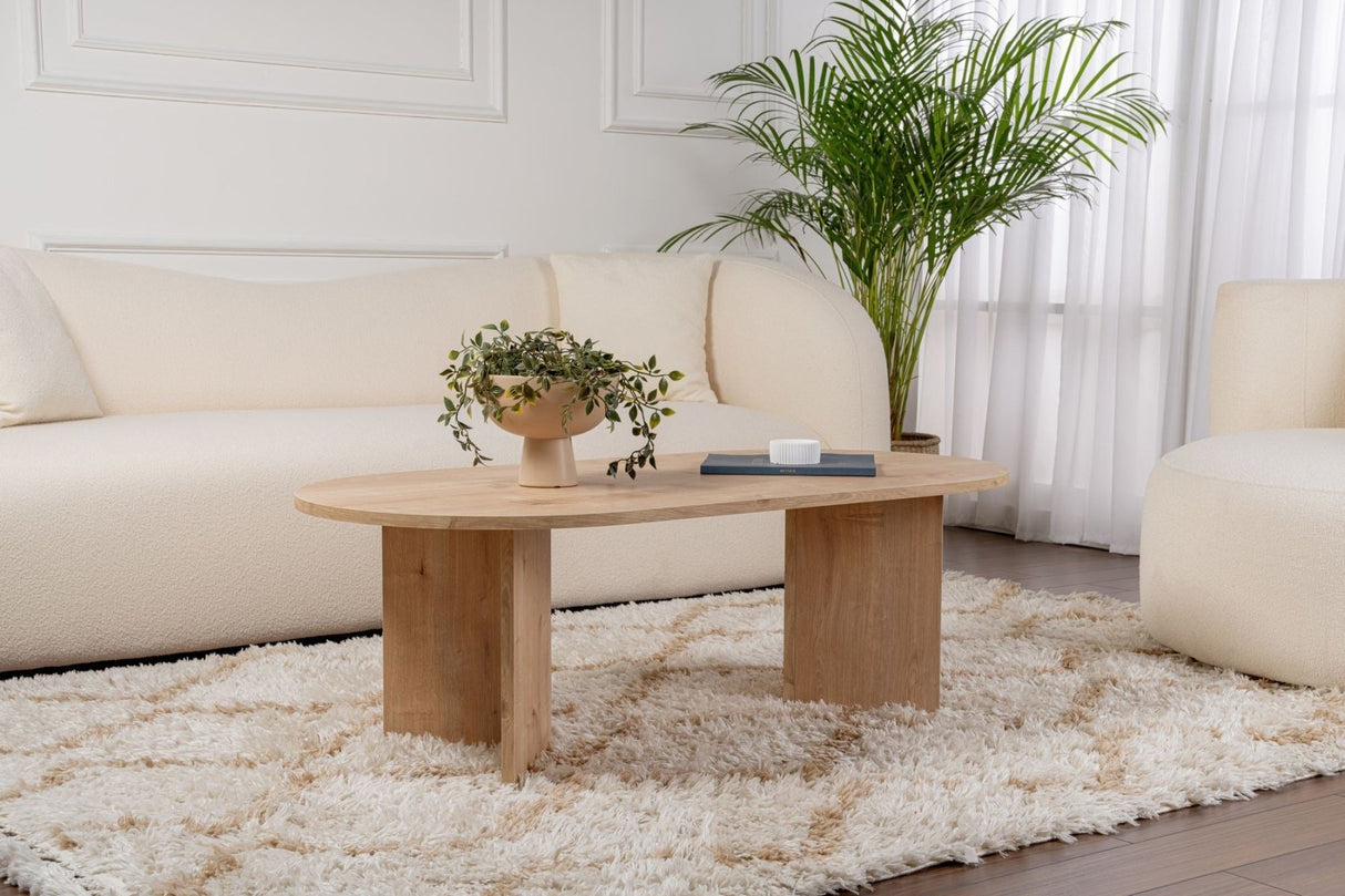 Oval Coffee Table Sapphire Oak Look Sabla - 119x60 