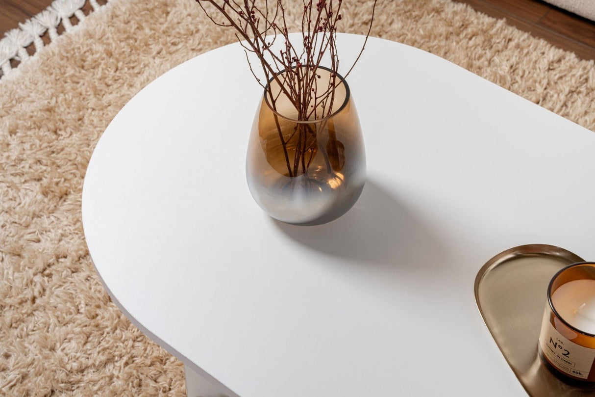Oval Coffee Table Sapphire White Sabla - 119x60 