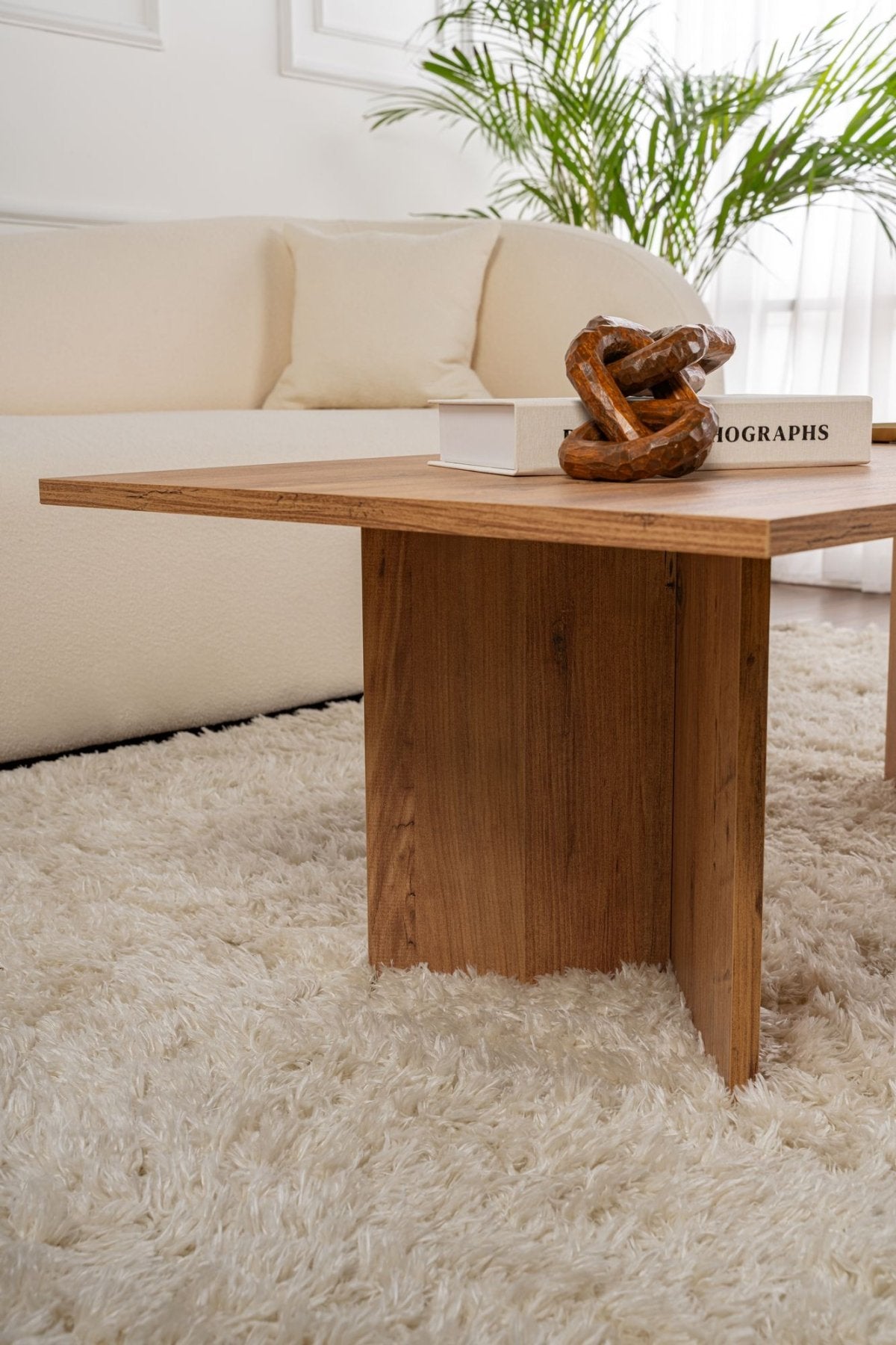 Rectangular Coffee Table Siban Atlantic Pinewood look - 119x60 cm 