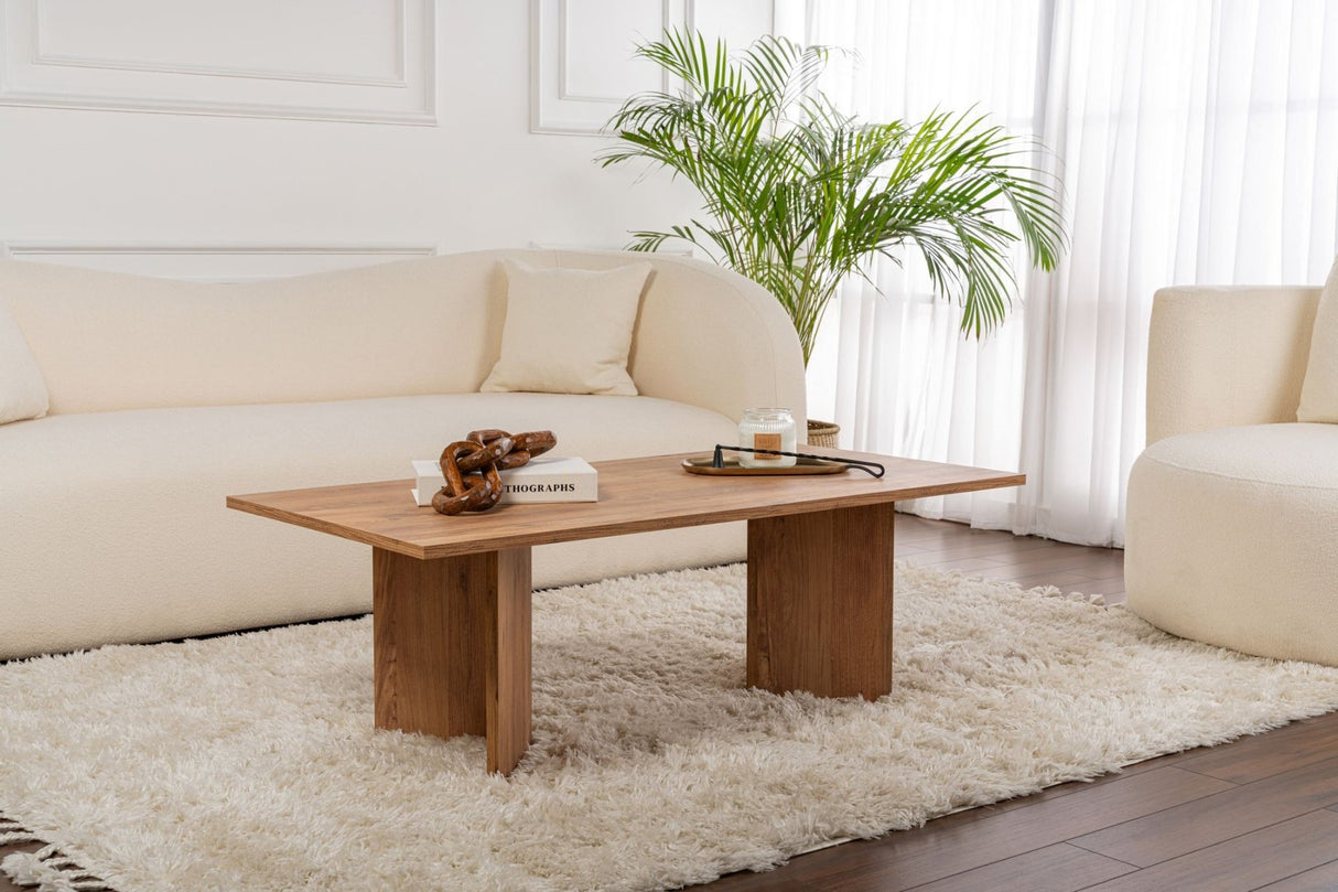Rectangular Coffee Table Siban Atlantic Pinewood look - 119x60 cm 