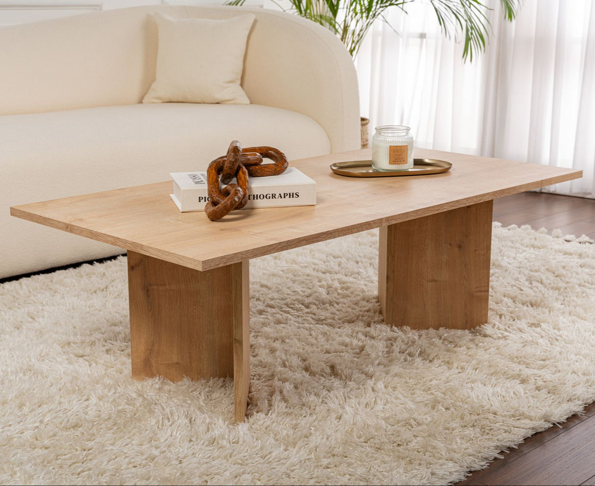 Rectangular Coffee Table Siban Sapphire Oak Wood Look - 119x60 cm 