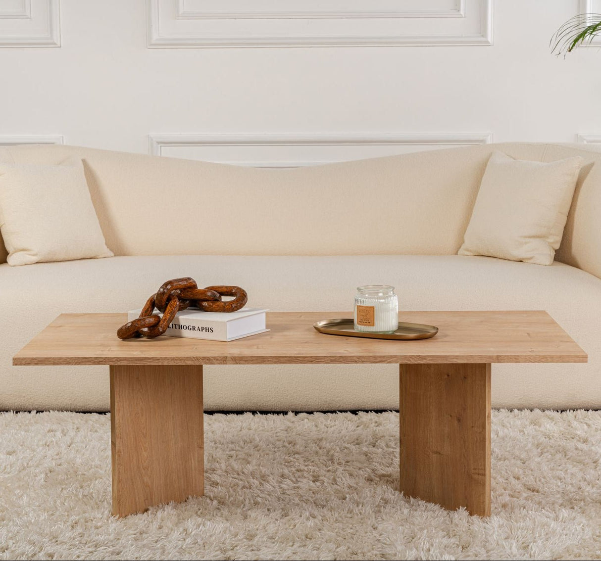 Rectangular Coffee Table Siban Sapphire Oak Wood Look - 119x60 cm 