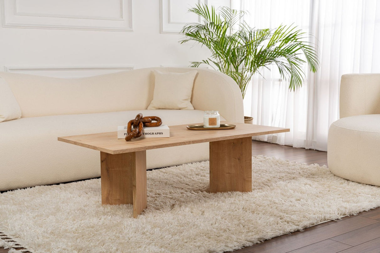 Rectangular Coffee Table Siban Sapphire Oak Wood Look - 119x60 cm 