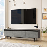 TV Furniture Maya Silver Black Melamine 160x45.2x35.5 cm