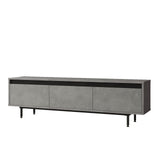 TV Furniture Maya Silver Black Melamine 160x45.2x35.5 cm