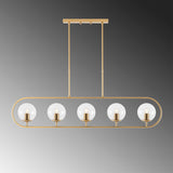 Hanglamp 5-lichts Goud Helder Glas Lucent