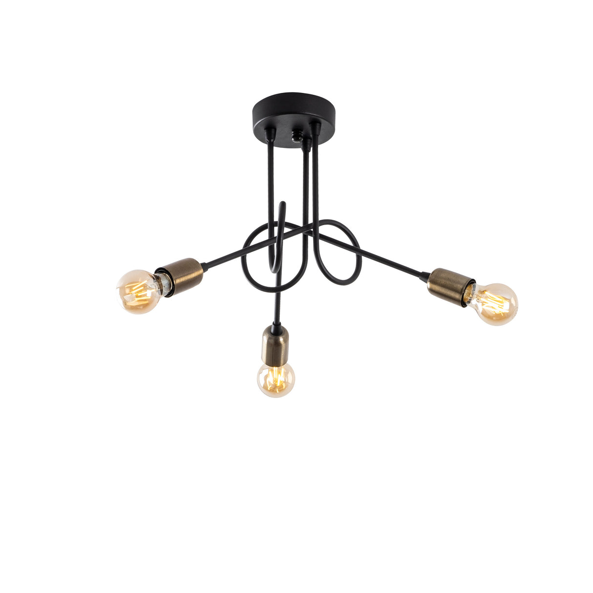 3-Light Black Metal Pendant Lamp Pulse 