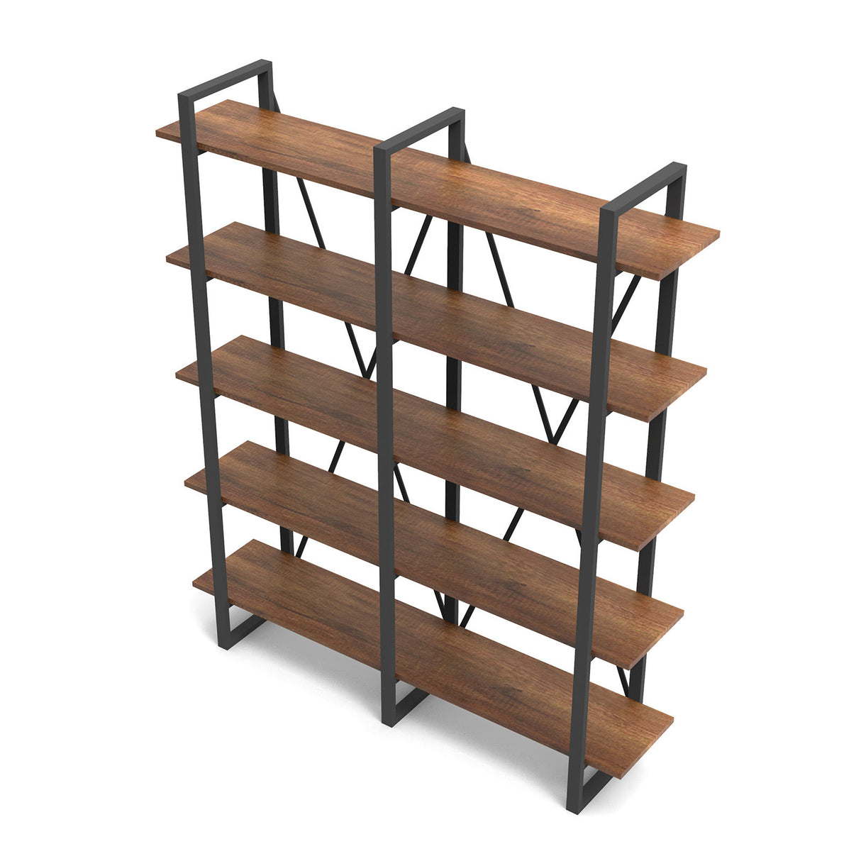 Bookcase Tundra Walnut Melamine 154.8x180x34 cm