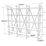 Bookcase Lyra Atlantic Pine Melamine 219.6x180x34 cm