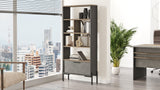 Bookcase Rhea Brown Gray Anthracite Melamine 75.5x160.8x44.5 cm