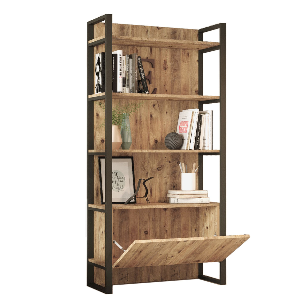 Bookcase Lyra Atlantic Pine Melamine 90x180x34 cm