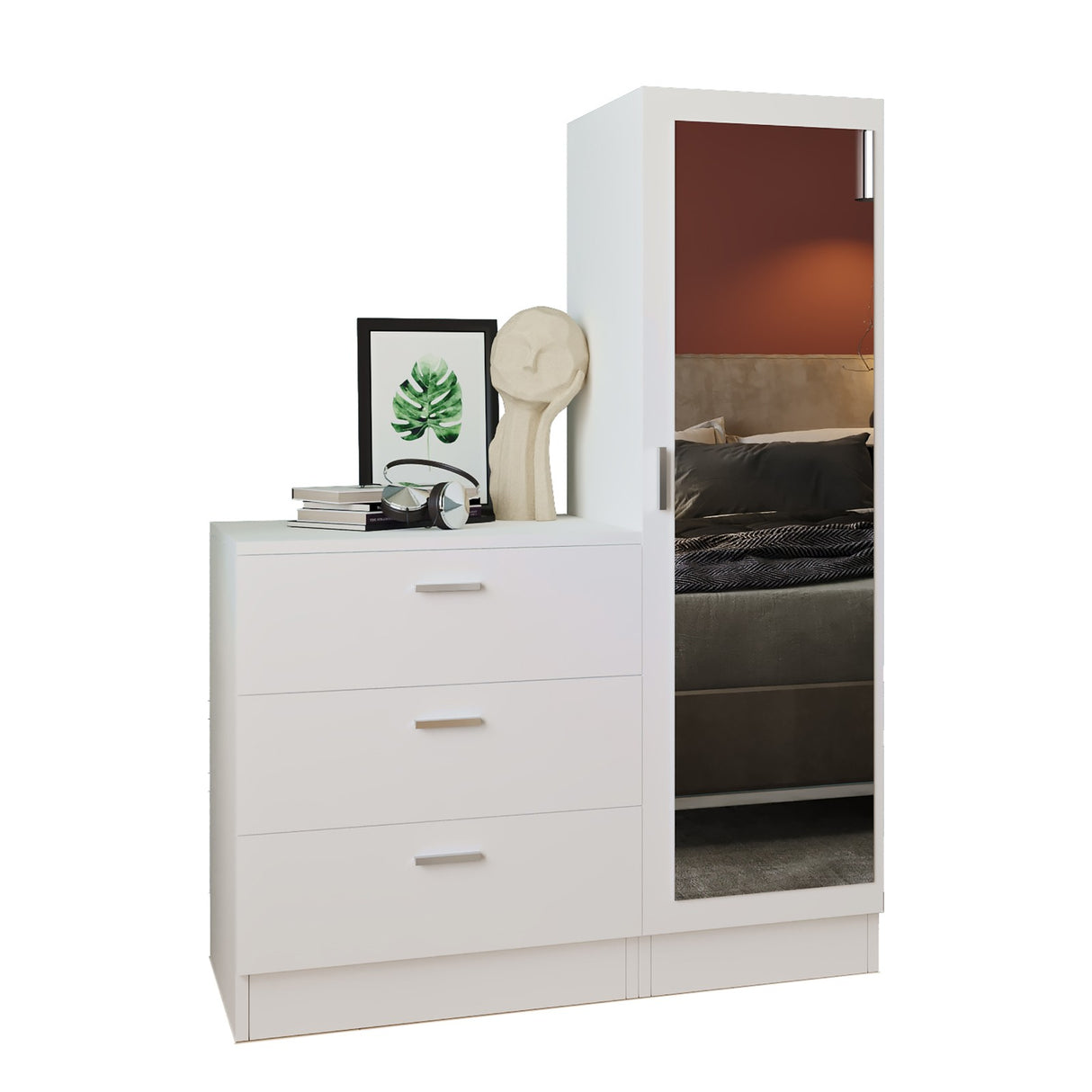 Wall cabinet Jade white melamine 60x72x47 cm