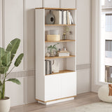 Bookcase Nautica Atlantic Pine Wit Melamine 75x168.3x26.8 cm