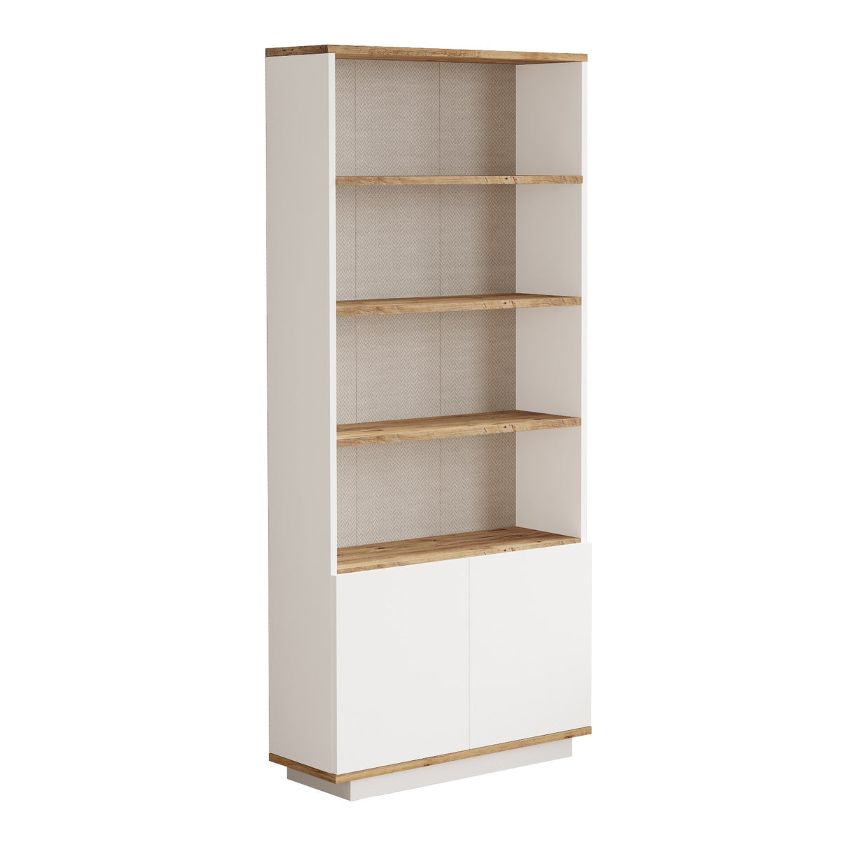 Bookcase Nautica Atlantic Pine Wit Melamine 75x168.3x26.8 cm