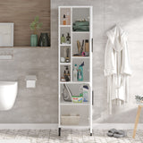 Wall cabinet Lumen White Melamine 45x173.6x35.5 cm