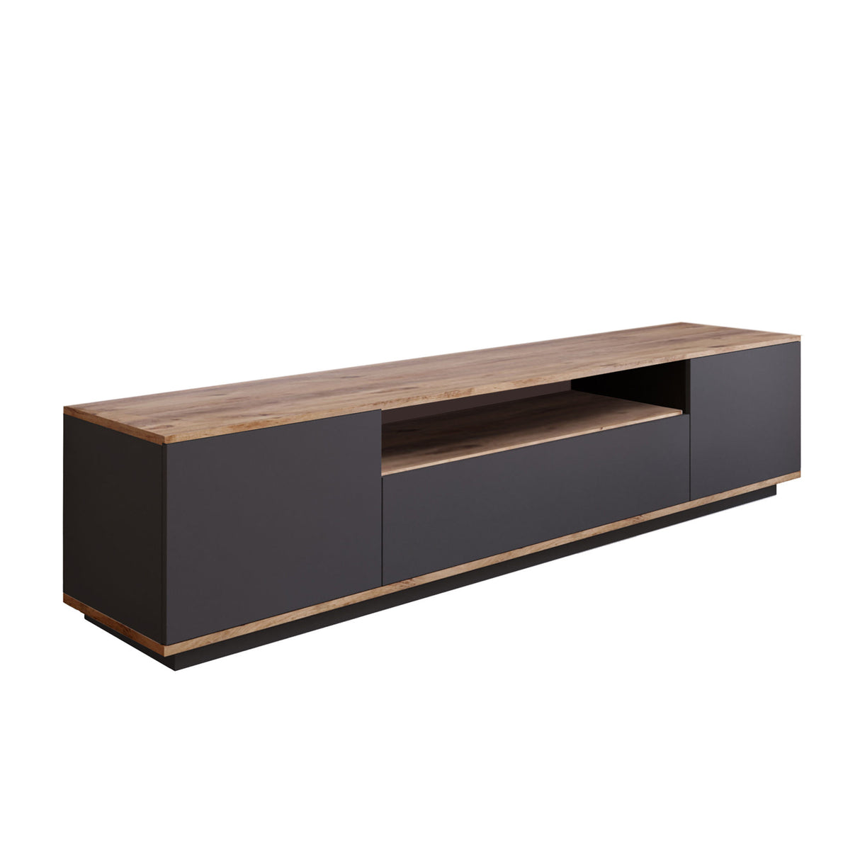 TV furniture vesper atlantic pine wood anthracite melamine 180x44.6x44.5 cm